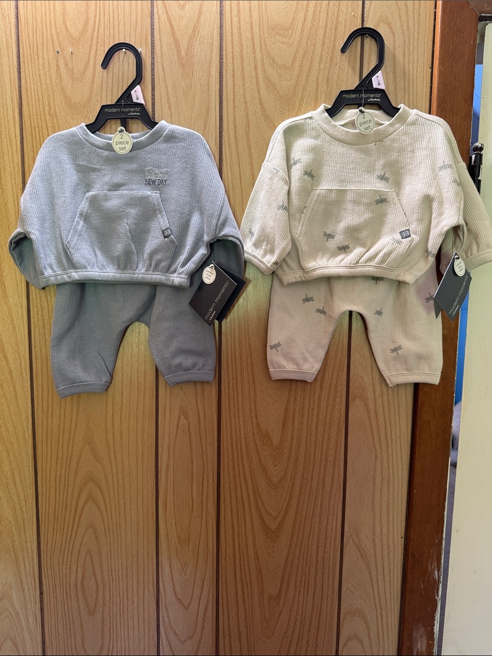 Gerber Baby Matching Sets in Light Blue and‎ Cream